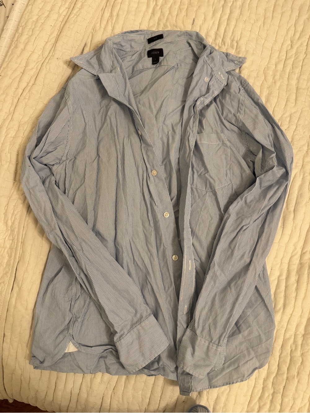 NWOT J. Crew Light Blue Thin-Stripe Button Down Shirt